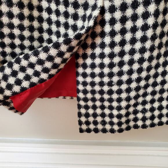 Talbots 90s Black Ivory Wool Tweed Pencil Skirt 12 Preppy Retro Classy Career - Picture 7 of 15